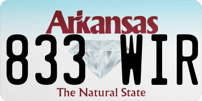 AR license plate 833WIR