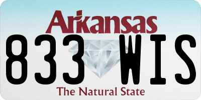 AR license plate 833WIS