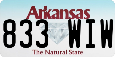 AR license plate 833WIW