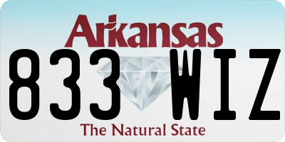 AR license plate 833WIZ