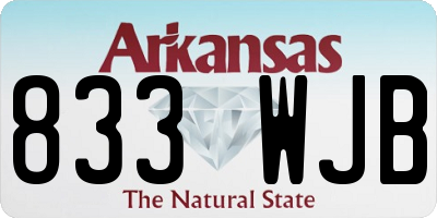 AR license plate 833WJB