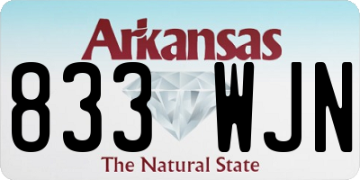 AR license plate 833WJN