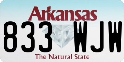 AR license plate 833WJW
