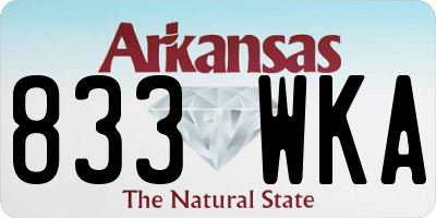 AR license plate 833WKA
