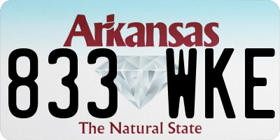 AR license plate 833WKE