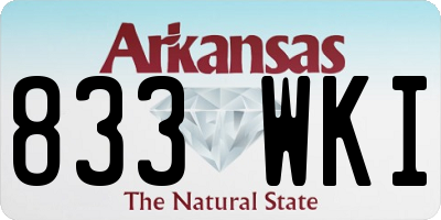 AR license plate 833WKI