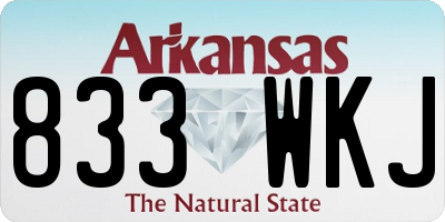 AR license plate 833WKJ
