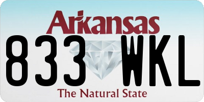 AR license plate 833WKL