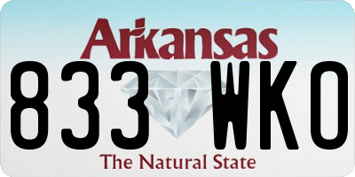 AR license plate 833WKO