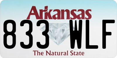 AR license plate 833WLF