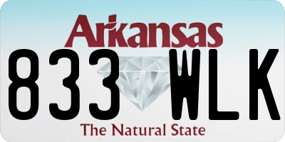 AR license plate 833WLK
