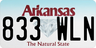 AR license plate 833WLN