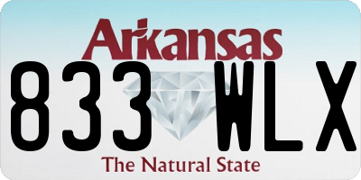 AR license plate 833WLX