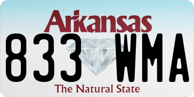AR license plate 833WMA