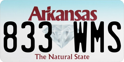 AR license plate 833WMS