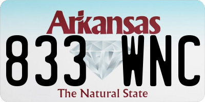 AR license plate 833WNC