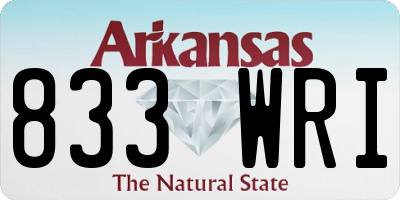 AR license plate 833WRI