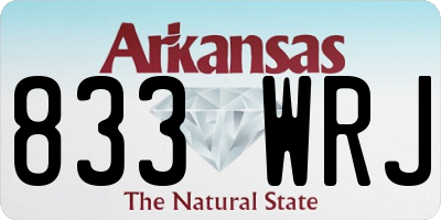 AR license plate 833WRJ