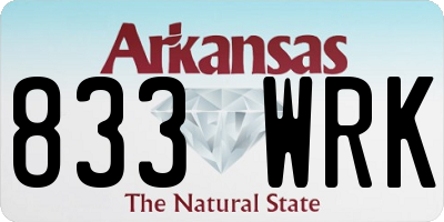 AR license plate 833WRK