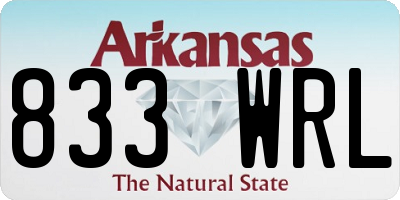 AR license plate 833WRL