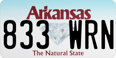AR license plate 833WRN