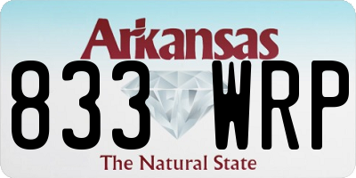 AR license plate 833WRP