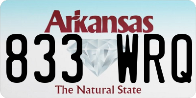 AR license plate 833WRQ