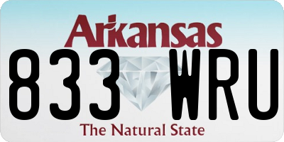 AR license plate 833WRU