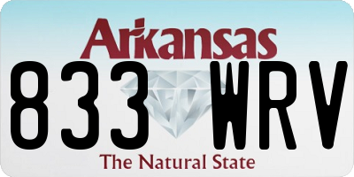 AR license plate 833WRV
