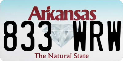AR license plate 833WRW