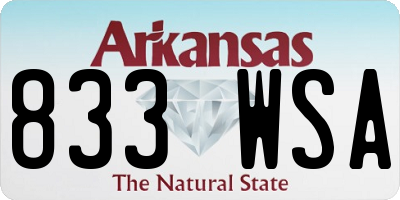 AR license plate 833WSA