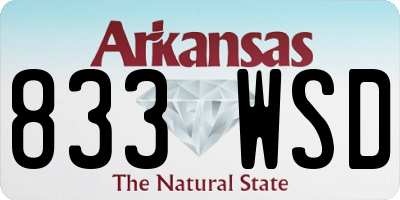 AR license plate 833WSD