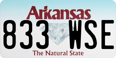 AR license plate 833WSE