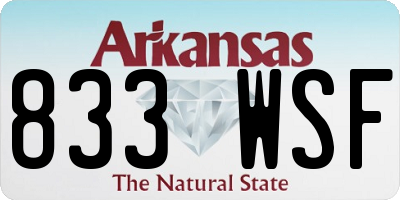 AR license plate 833WSF