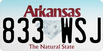 AR license plate 833WSJ