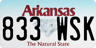 AR license plate 833WSK