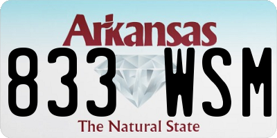 AR license plate 833WSM