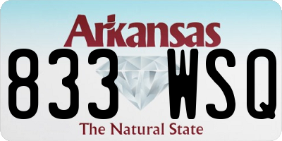 AR license plate 833WSQ