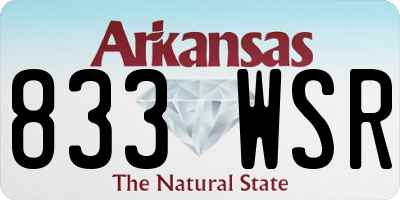 AR license plate 833WSR