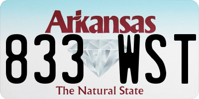 AR license plate 833WST