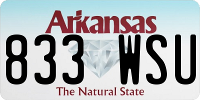 AR license plate 833WSU