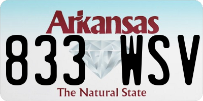 AR license plate 833WSV
