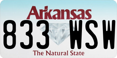 AR license plate 833WSW
