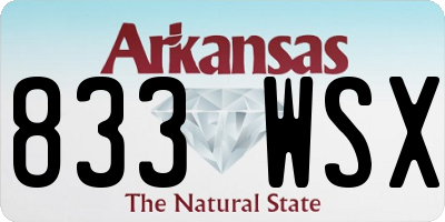 AR license plate 833WSX