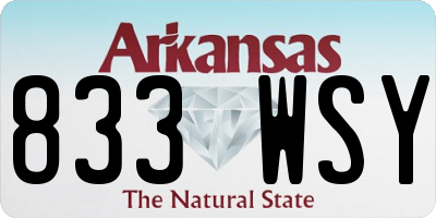 AR license plate 833WSY