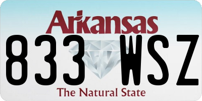 AR license plate 833WSZ