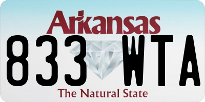 AR license plate 833WTA