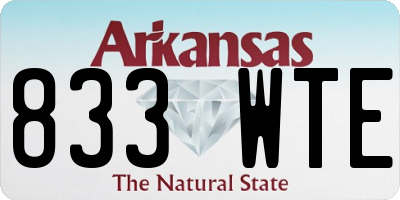 AR license plate 833WTE