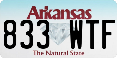 AR license plate 833WTF