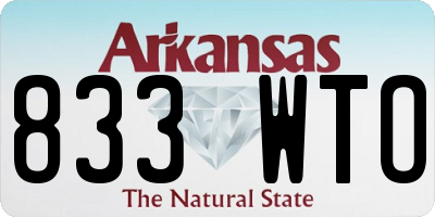 AR license plate 833WTO